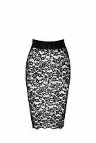 Спідниця Noir Handmade F302 Ambivalence, XXL, black, мереживо, довжина за коліна, шнурівка ззаду, фото 5