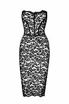 Сукня Noir Handmade F301 Catalyst, XXL, black, міді, мереживо, відкриті плечі, шнурівка на спині, фото 5