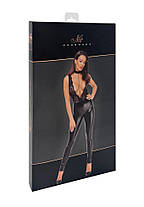 Комбінезон Noir Handmade F298 Libido, 3XL, під латекс, мереживний верх, чокер, знімні намисто, доступ, фото 4