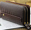 Чоловічий великий гаманець барсетка клатч Baellery крокодил, фото 5