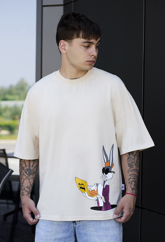 Футболка з мультяшним принтом Staff bunny oversize