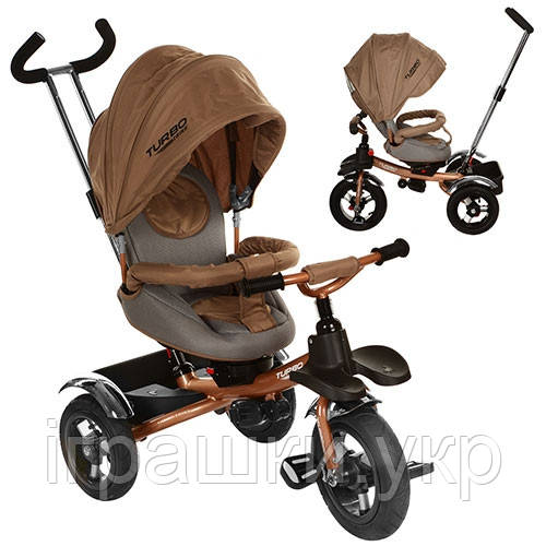 Дитячий триколісний велосипед із ручкою Turbo Trike M 3193-1A 