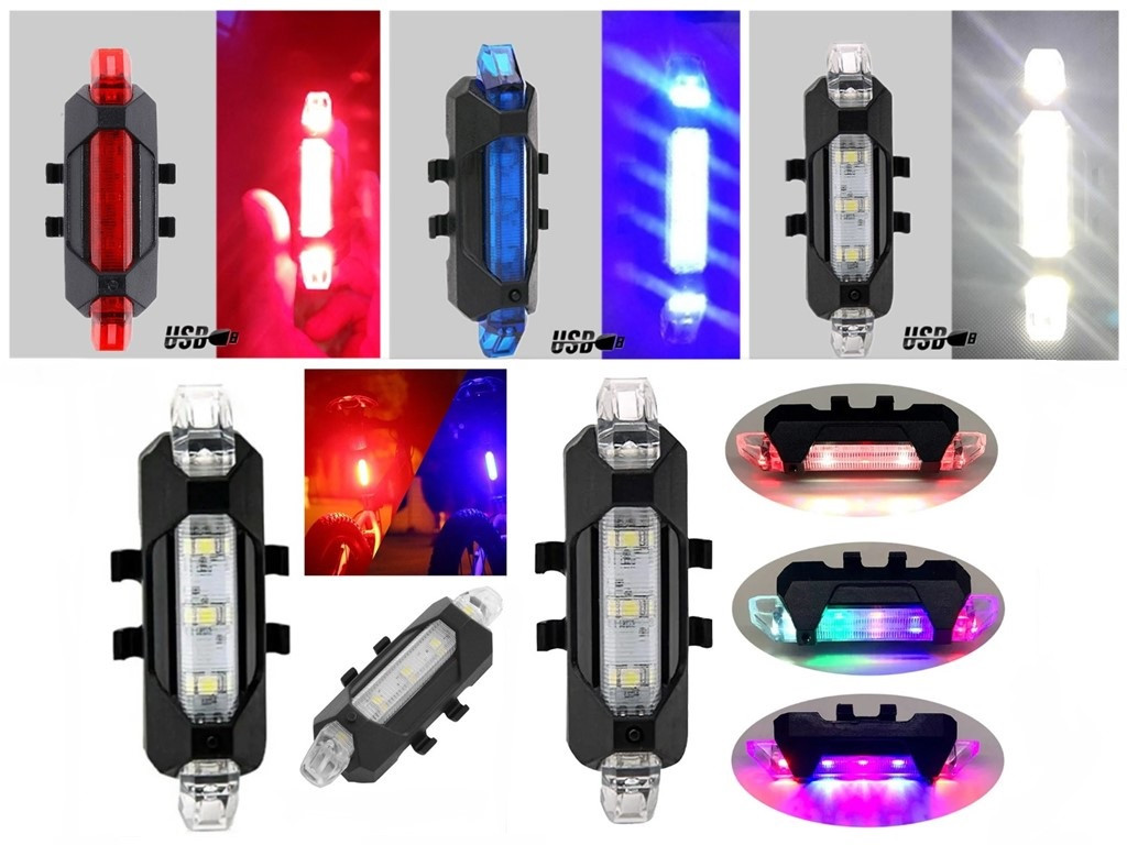 Вело ліхтар велосипедний задній акумуляторний USB перезаряджаємий, ВИБІР СВІТЛА 5 ВИДІВ
