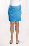 Бірюзова спідниця для вагітних з поясом під животик бавовняна 42, фото 2