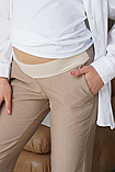 Кремові штани для вагітних з м'яким бандажем під животик 42, фото 2