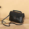 Уцінка! Шкіряна класична сумка з ручкою С48-КТ-4260 Чорна, фото 10