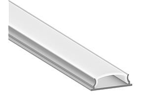 Профіль гнучкий для світлодіодної стрічки накладний алюмінієвий LS14 з матовою лінзою 2м (ціна 1м) PREMIUM 50 грам/метр