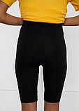 Легінси велосипедки для вагітних чорні трикотажний пояс на животик S, фото 3
