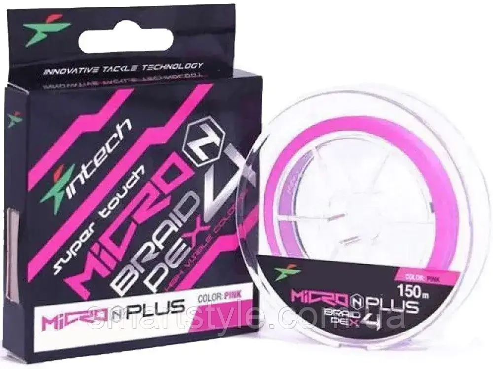Шнур плетений Intech MicroN Plus PE X4 100m 1.0 (18lb/8.17kg)