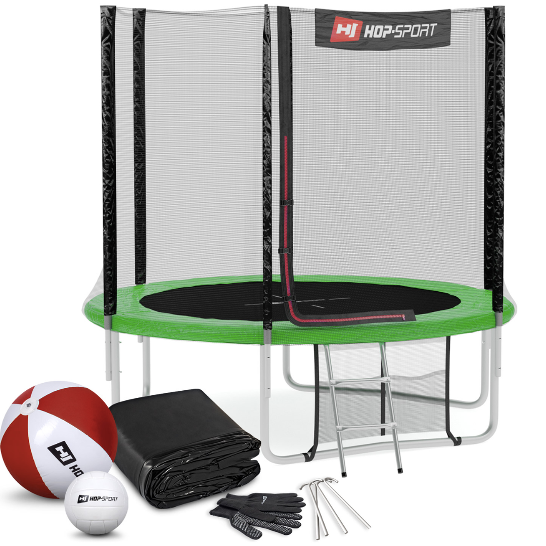 Батут Hop-Sport 8ft (244cm) green з зовнішньою сіткою