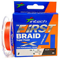 Шнур плетений Intech First Braid X4 Orange 150m #0.6 10lb/4,54kg