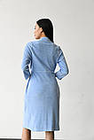 Теплий блакитний халат для вагітних та годуючих велюровий 42 XS, фото 2
