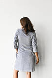 Велюровий халат для вагітних та годуючих теплий сірий 42 XS, фото 3