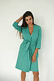 Зелений халат для вагітних та годуючих матусь з поясом 42 XS, фото 6