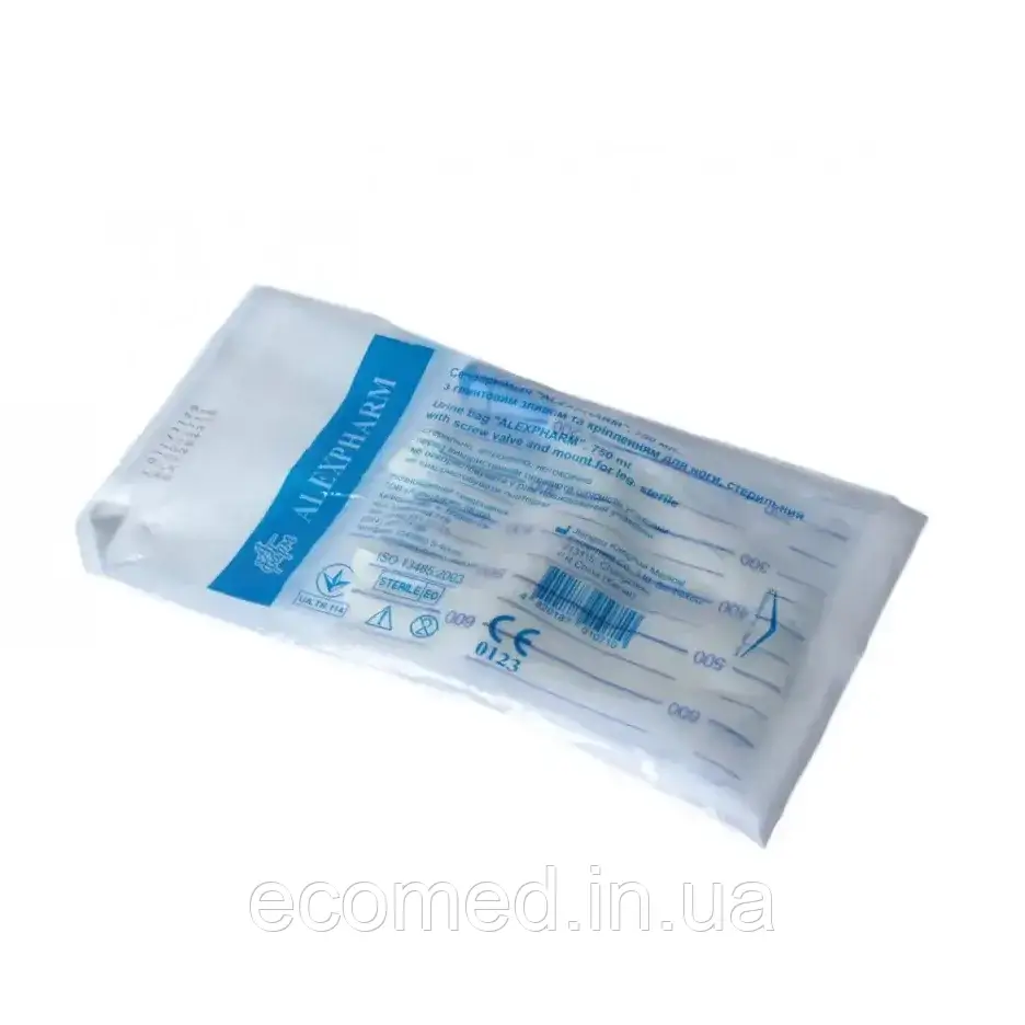 Сечоприймач Alexpharm з гвинтовим зливом і кріпленням для ноги 750мл ALEXPHARM стер., фото 1