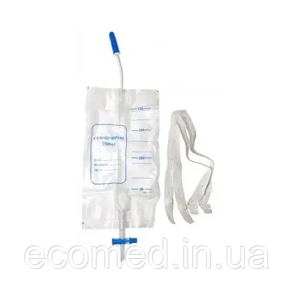 Сечоприймач 750 мл з клапаном та кріпленням для ноги, стер. JS, фото 1