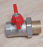 Кран кульовий з перехідником американка ДУ 25 1" муфтовий прямий різьбовий для води ручка метелик, фото 3