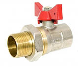 Кран кульовий з перехідником американка ДУ 25 1" муфтовий прямий різьбовий для води ручка метелик, фото 10