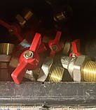 Кран кульовий з перехідником американка ДУ 25 1" муфтовий прямий різьбовий для води ручка метелик, фото 9