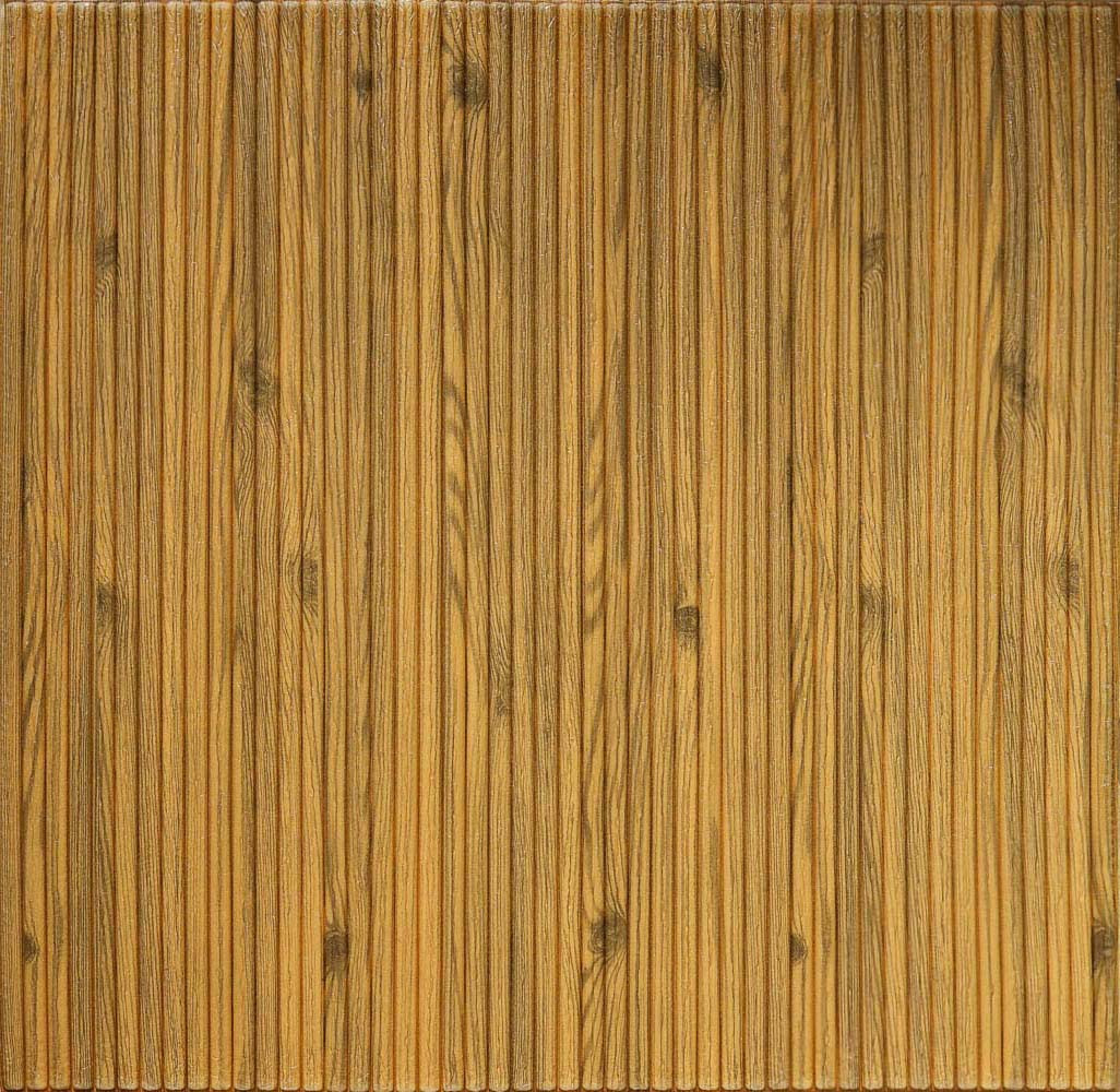 Самоклеюча декоративна 3D панель під коричневий бамбук 700x700x8 мм, фото 1