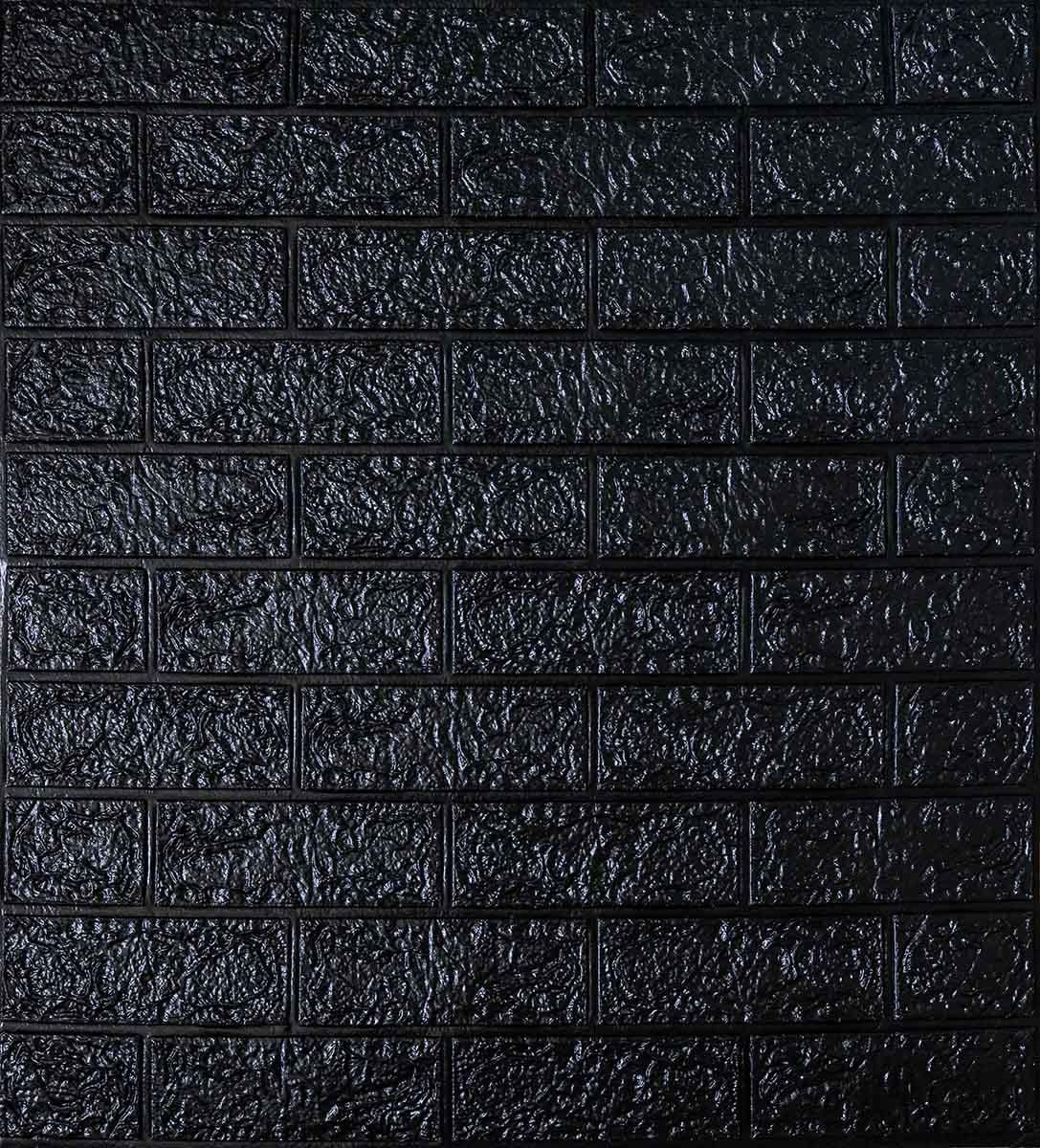 Самоклеюча декоративна 3D панель під чорну цеглу700x770x4 мм
