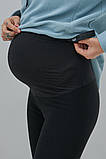 Чорні теплі легінси лосини для вагітних на хутрі з високим поясом на животик XS, фото 6