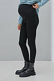 Чорні теплі легінси лосини для вагітних на хутрі з високим поясом на животик XS, фото 7