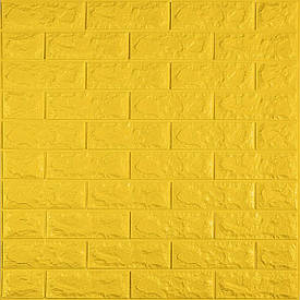 3D панель самоклеюча цегла Жовтий 700х770х7мм (010-7) SW-00000049