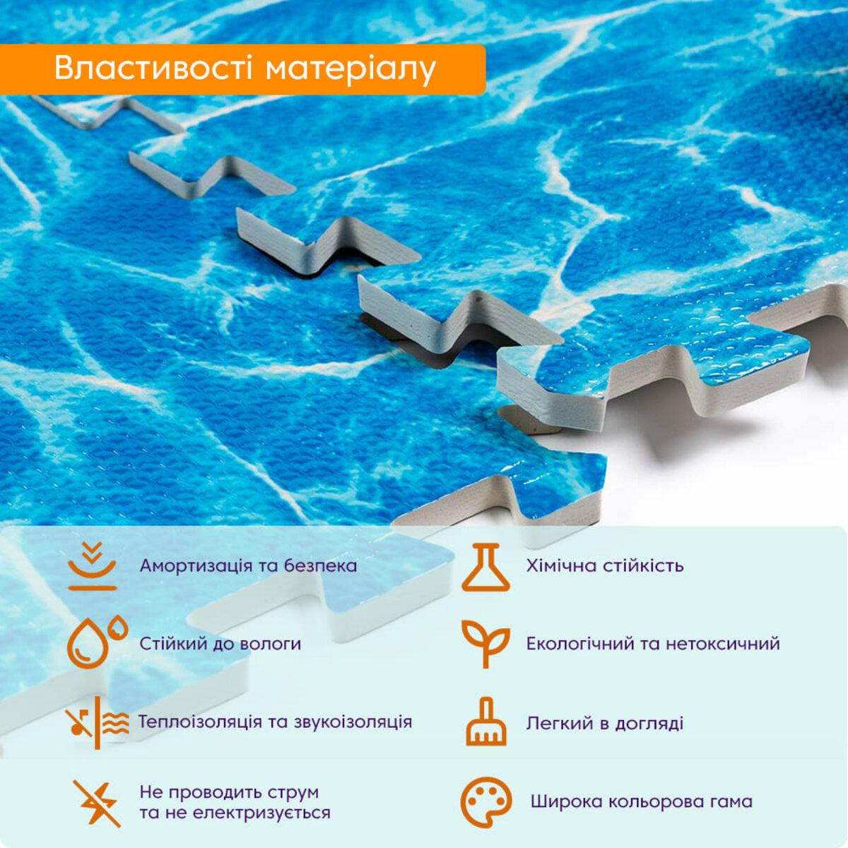 Підлога пазл - модульне підлогове покриття 600x600x10мм океан (МР5) SW-00000141, фото 1