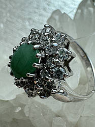 Кільце срібне зі смарагдом 16.5p