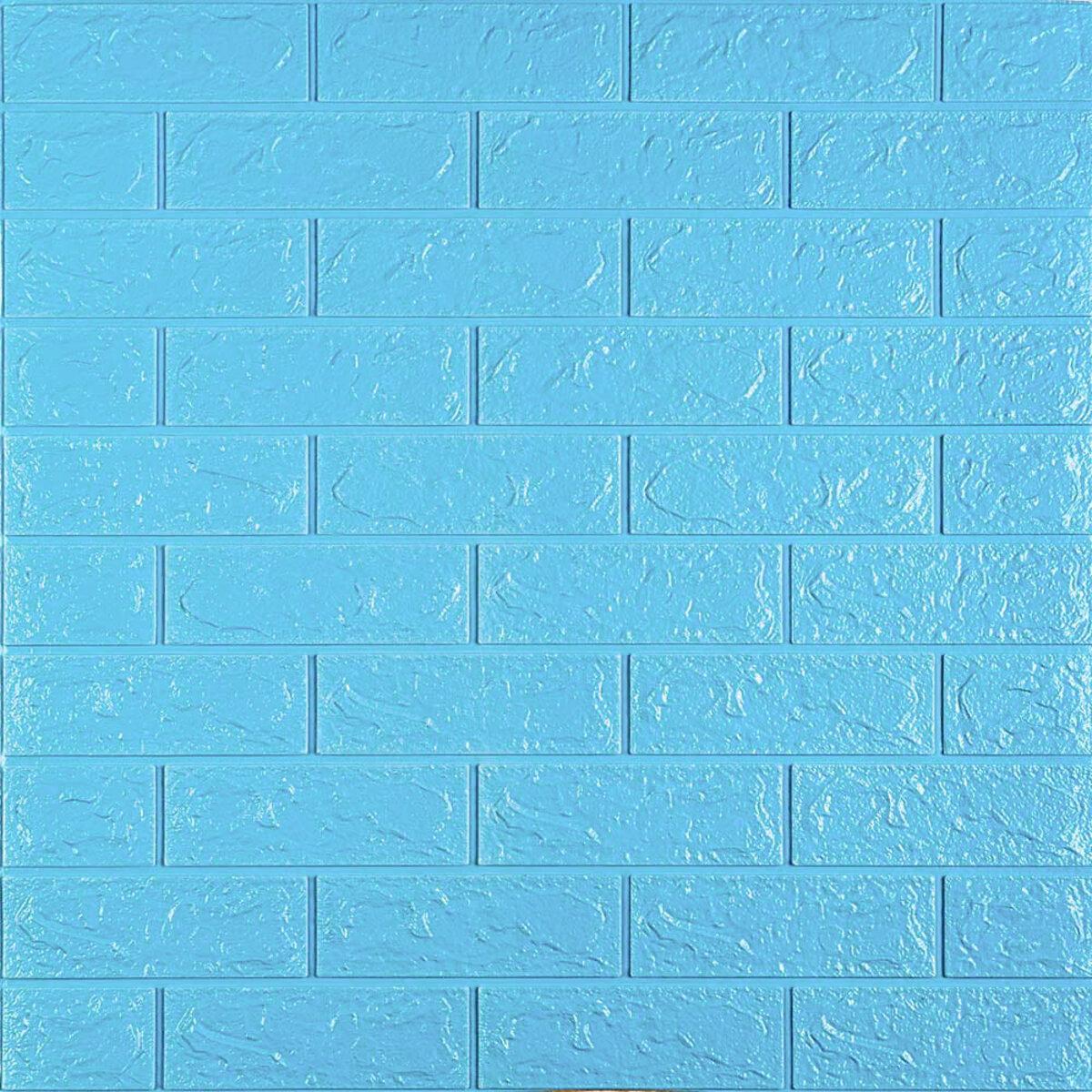 3D панель самоклеюча цегла Блакитна 700х770х5мм (005-5) SW-00000297