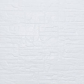 Самоклеюча декоративна 3D панель камінь Біла рвана цегла700х770х5мм (155) SW-00000484