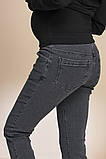 Облягаючі зручні джинси для вагітних чорно-сірі Skinny fit S, фото 6