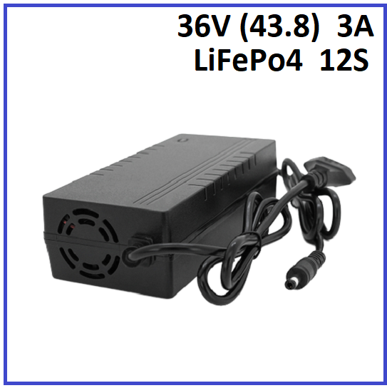 Зарядний пристрій Voltronic для LiFePo4 36V (43.8) 12S до 3A штекер 5.5х2.5, фото 1