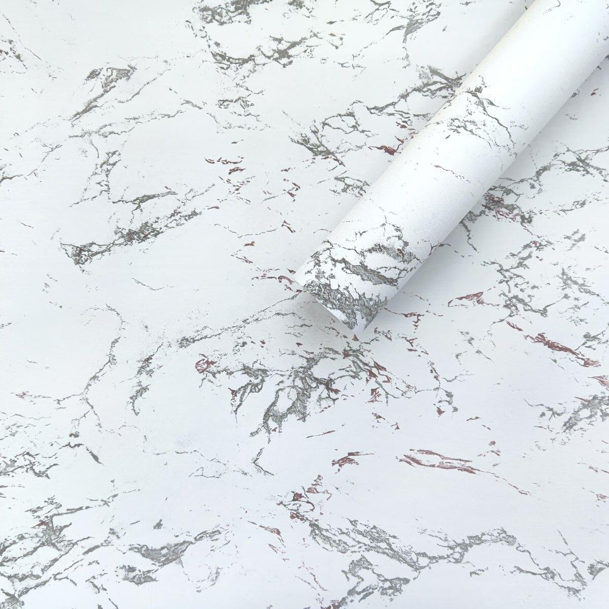 Самоклеюча плівка сіро-червоний мармур 0,45х10м SW-00001205, фото 1