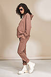 Спортивні штани - джогери для вагітних з подвійною підтримкою животика мокко S, фото 3