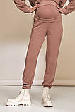Спортивні штани - джогери для вагітних з подвійною підтримкою животика мокко S, фото 6