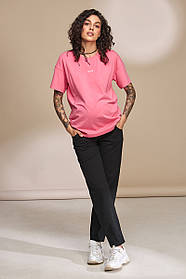 Штани Mom для вагітних з трикотажним животиком чорні S