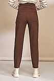 Коричневі штани для вагітних Mom з трикотажним животиком S, фото 7