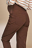 Коричневі штани для вагітних Mom з трикотажним животиком S, фото 8