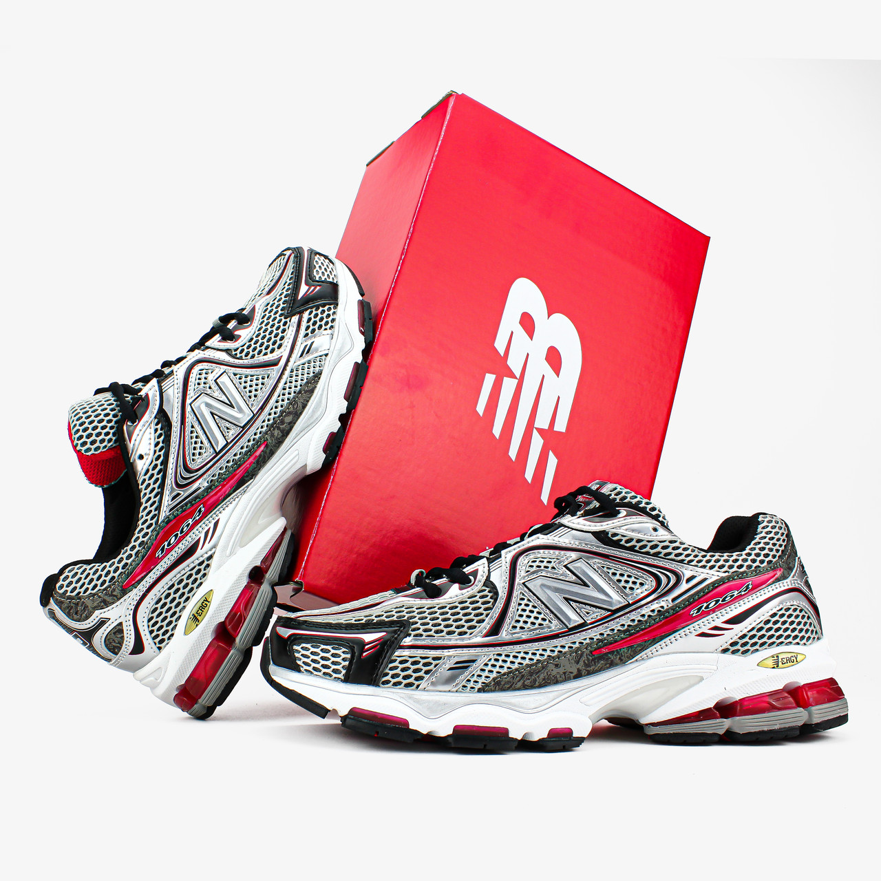 Чоловічі кросівки New Balance 1064 Silver Red Взуття Нью Баланс 1064Д срібні шкіра текстиль демісезон