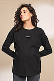 Бавовняний лонгслів для вагітних і годуючих чорний S, фото 2