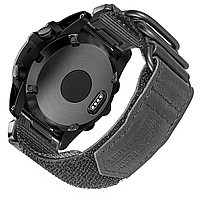 Ремешок кожаный для смарт часов 22мм Черный браслет ремешок на Smart Watch из натуральной кожи и нейлона Hemsu