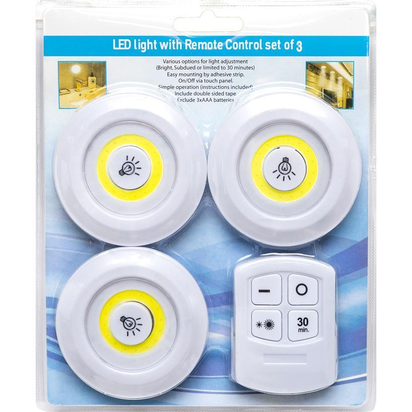 Набір із трьох LED автономних ламп з пультом 1+3COB Портативні світлодіодні світильники, фото 1