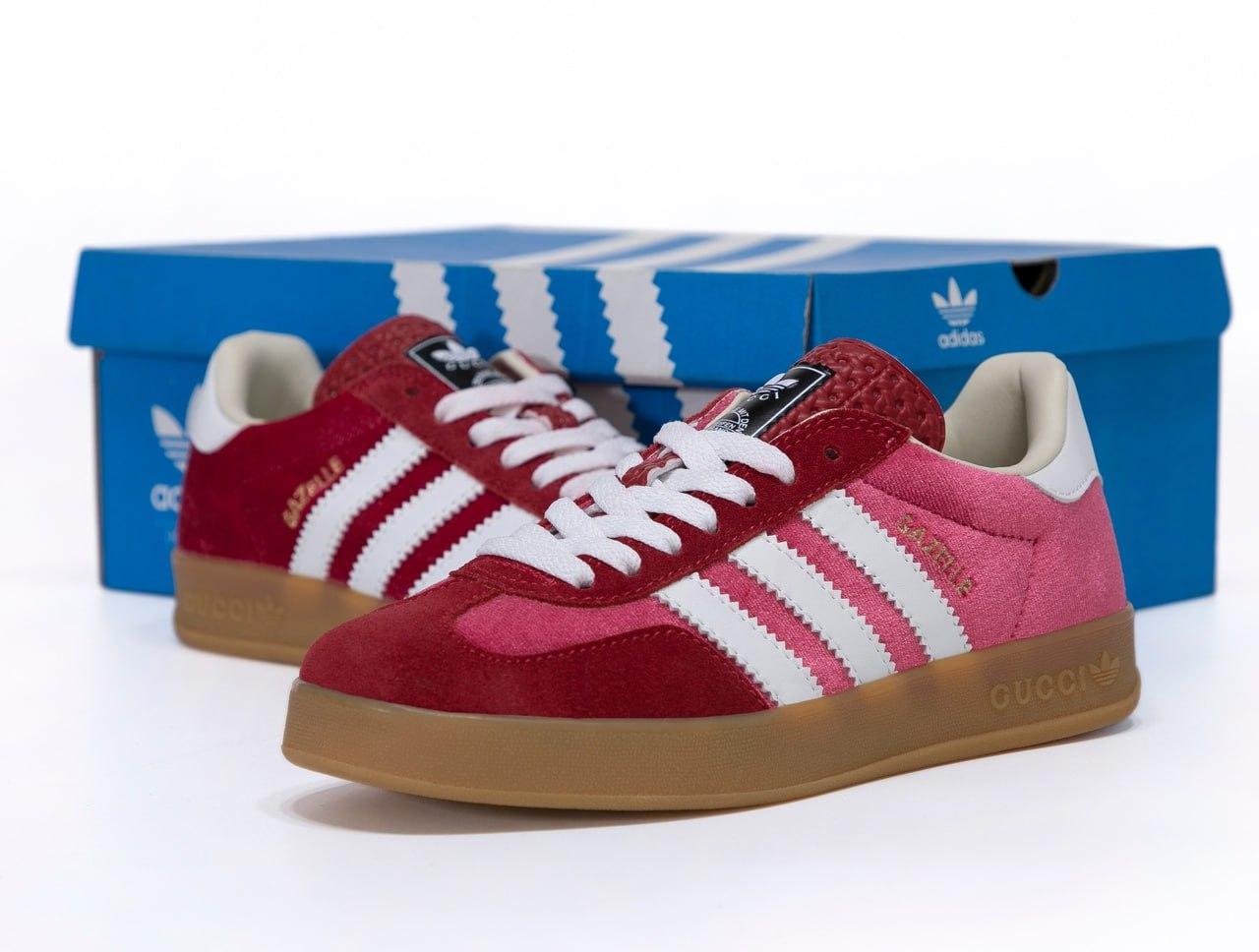 Жіночі рожеві Кросівки Gucci x Adidas Gazelle