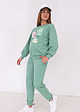 Зелені спортивні штани - джогери для вагітних трикотаж двонитка S, фото 2