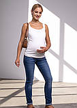 Стильні джинси для вагітних slim fit сині бандаж під животик XS, фото 2