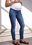 Стильні джинси для вагітних slim fit сині бандаж під животик XS, фото 4