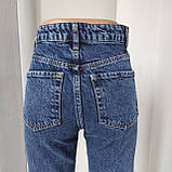 Джинси Focus жіночі МОМ котон щільні висока посадка 25 сині, фото 2