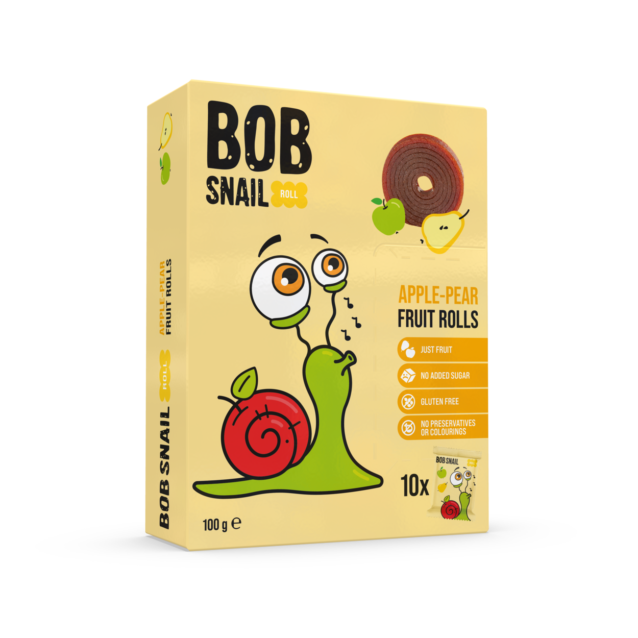 Натуральні Яблучно-грушеві цукерки  Равлик Боб, 100г, фото 1